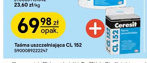 Taśma uszczelniająca Cl 152 Ceresit promocja w Castorama