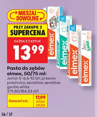 Pasta do zębów elmex sensitive promocja w Biedronka