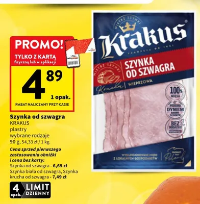 Szynka od szwagra Krakus plastry promocja w Intermarche