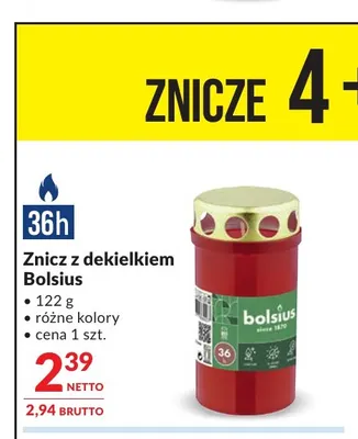 Znicz z dekielkiem Bolsius promocja w Makro
