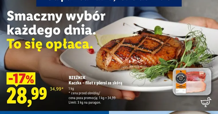 Kaczka filet z piersi ze skórą Rzeźnik promocja w Lidl