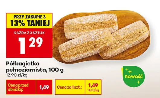 Półbagietka pełnoziarnista promocja w Biedronka