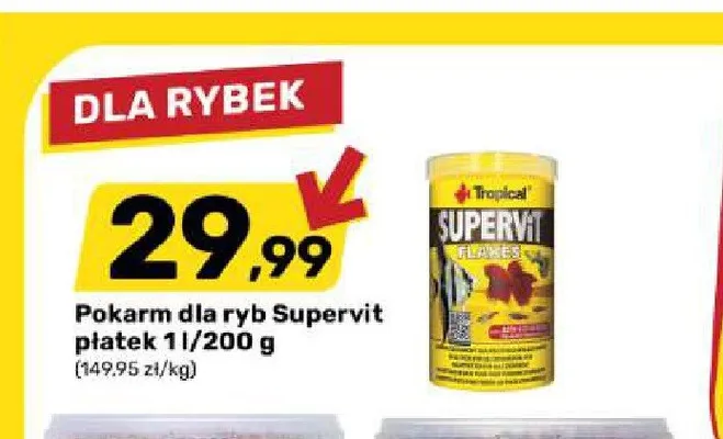 Pokarm dla ryb Supervit płatek Tropical promocja w Bricomarche