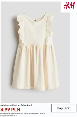 Bawełniana sukienka z falbankami H&M promocja w H&M
