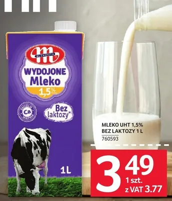 Mleko UHT 1,5% bez laktozy 1 l promocja w Selgros