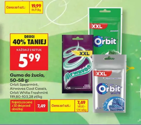 Guma do żucia Orbit Spearmint promocja w Biedronka