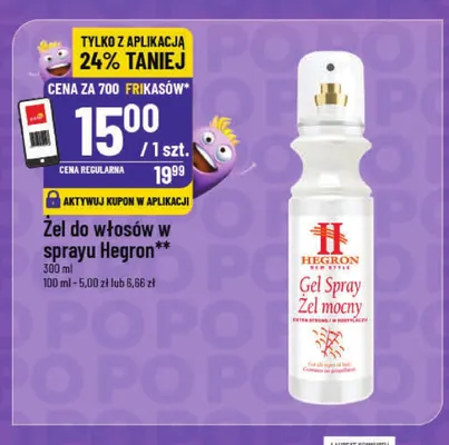 Żel do włosów w sprayu Hegron promocja w POLOmarket