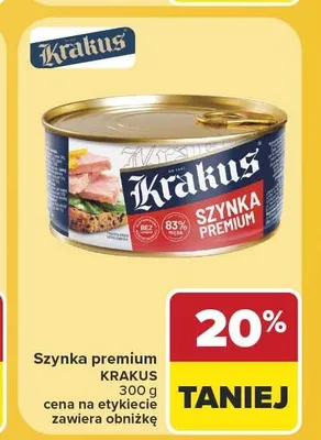 Szynka premium Krakus promocja w Carrefour