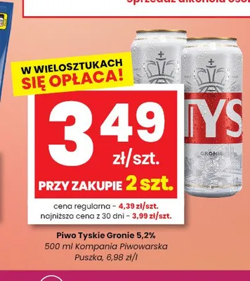 Piwo Tyskie Gronie promocja w emma MARKET