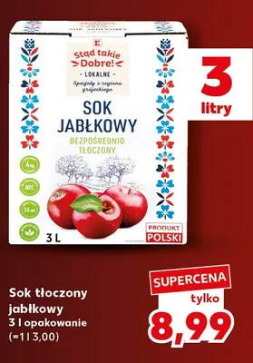 Sok jabłkowy tłoczony Stąd takie Dobre! promocja w Kaufland