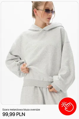 Bluza damska oversize szara melanżowa Cropp promocja w Cropp