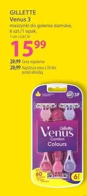 Maszynki do golenia damskie Venus 3 Gillette promocja w Hebe