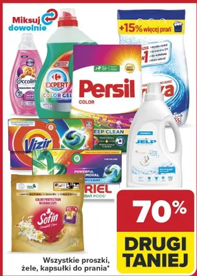 Wszystkie proszki, żele, kapsułki do prania Coccolino, Expert, Persil, Vizir, Jelp, Riel, Sofin promocja w Carrefour