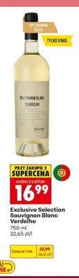 Wino wytrawne białe Exclusive Selection Sauvignon Blanc Verdelho promocja w Biedronka