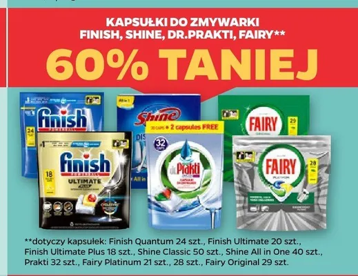 Kapsułki do zmywarki Finish Shine Dr.Prakti Fairy promocja w Netto