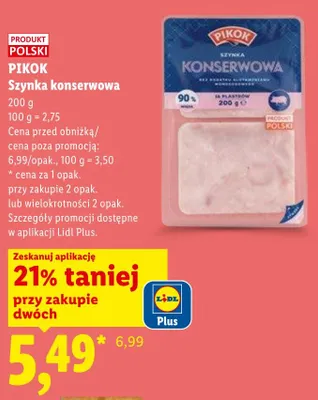 Szynka konserwowa PIKOK promocja w Lidl