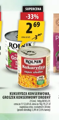 Kukurydza konserwowa Rolnik promocja w Arhelan