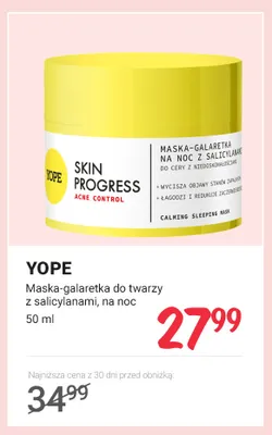 Maska-galaretka do twarzy z salicylanami na noc YOPE promocja w Rossmann