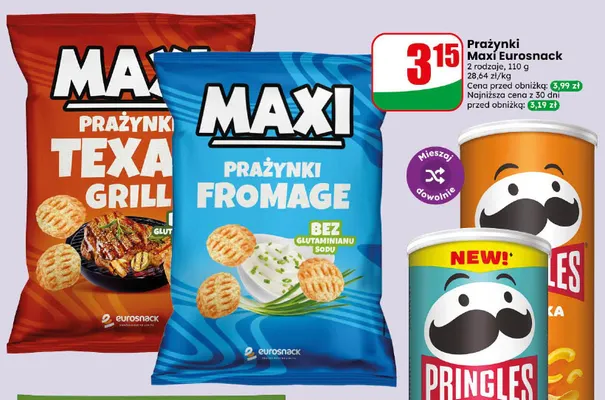 Prażynki Maxi Texas Grill Eurosnack promocja w Dino