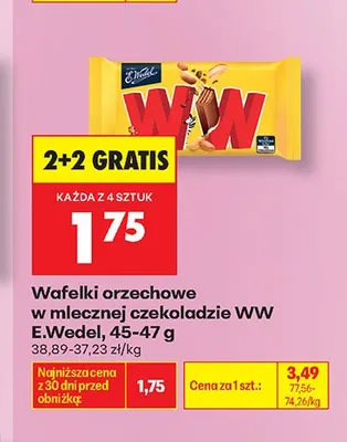 Wafelki orzechowe w mlecznej czekoladzie WW E.Wedel promocja w Biedronka