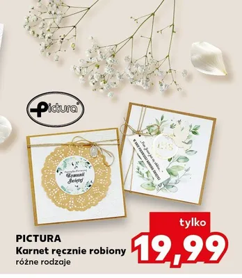 Karnet ręcznie robiony Pictura promocja w Kaufland