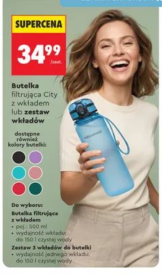 Butelka filtrująca Aquaphor City z wkładem promocja w Biedronka