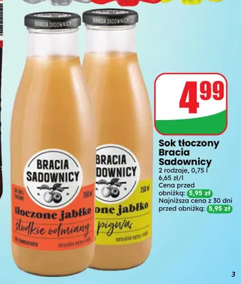 Sok tłoczony Bracia Sadownicy jabłko pigwa promocja w Dino