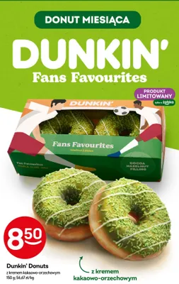 Donuty Dunkin' Donuts z kremem kakaowo-orzechowym promocja w Żabka