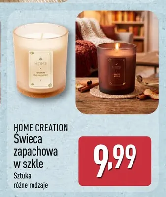 Świeca zapachowa w szkle Home Creation promocja w Aldi