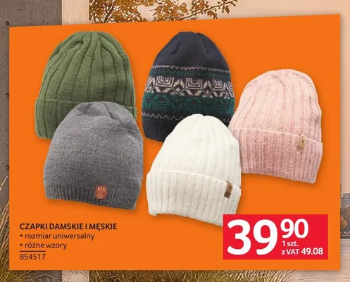 Czapki damskie i męskie promocja w Selgros