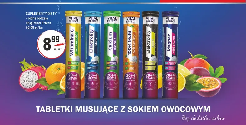 Suplement diety tabletki musujące Elektrolity slim Vital Effect promocja w Sedal