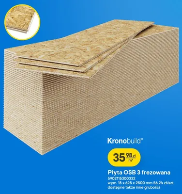 Płyta OSB 3 frezowana Kronobuild promocja w Castorama