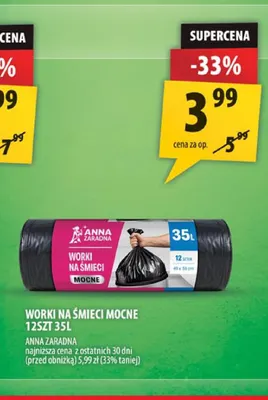 Worki na śmieci mocne 35 l Anna Zaradna promocja w Arhelan