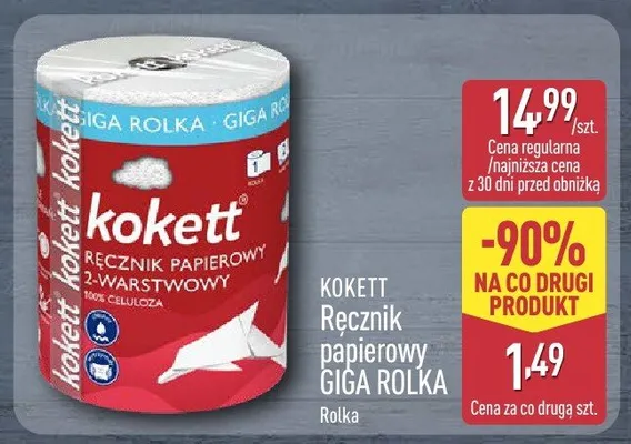 Ręcznik papierowy GIGA ROLKA KOKETT 2-warstwowy promocja w Aldi