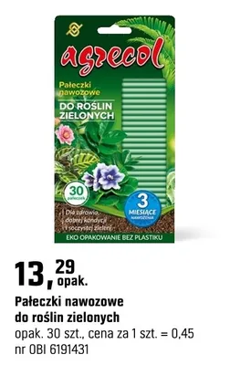 Pałeczki nawozowe do roślin zielonych promocja w OBI