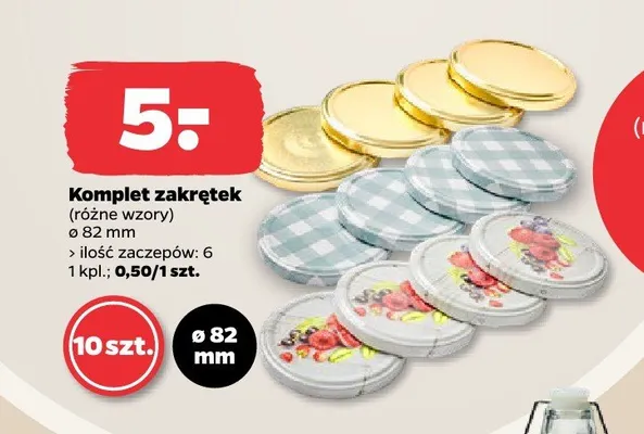 Komplet zakrętek 10-pak promocja w Netto