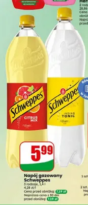 Napój gazowany Schweppes Indian Tonic promocja w Dino