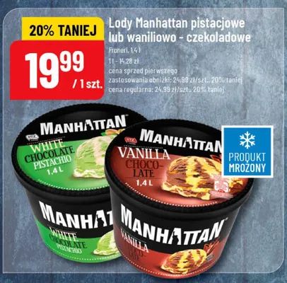 Lody pistacjowe lub waniliowo-czekoladowe promocja w POLOmarket