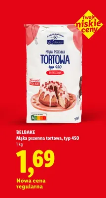 Mąka pszenna tortowa typ 450 Belbake promocja w Lidl