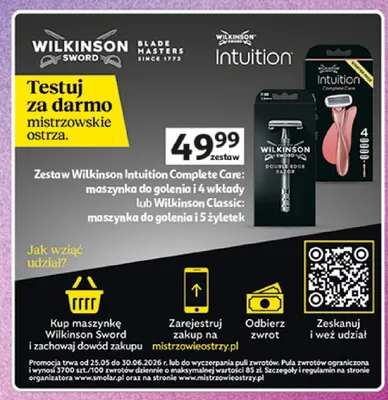 Zestaw do golenia Wilkinson Intuition Complete Care promocja w Auchan