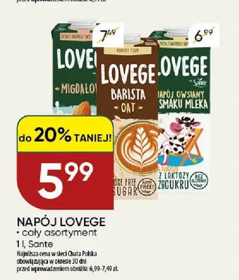 Napój owsiany Lovege promocja w Chata Polska