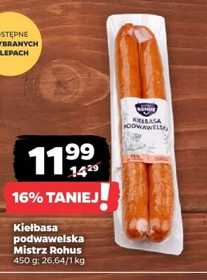 Kiełbasa podwawelska Mistrz Rohus promocja w Netto