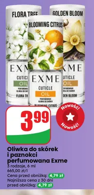 Oliwka do skórek i paznokci perfumowana Exme Golden Bloom promocja w Dino