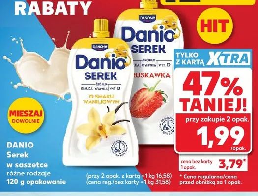 Serek w saszetce Danio promocja w Kaufland