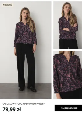 Casualowy top z nadrukiem paisley Greenpoint promocja w Greenpoint
