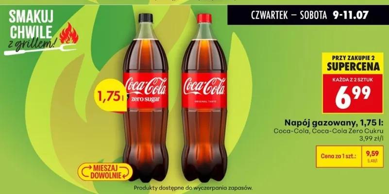 Napój gazowany Coca-Cola Zero Cukru promocja w Biedronka