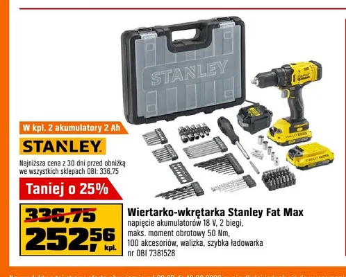 Wiertarko-wkrętarka Stanley Fat Max promocja w OBI