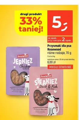 Przysmaki dla psa Rosewood Steakiez Duck & Fish promocja w Dealz