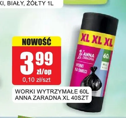 Worki wytrzymałe 60 l Anna Zaradna XL 40-pak promocja w Bingo