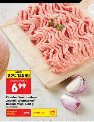 Chude mięso mielone z szynki wieprzowej Kraina Mięs promocja w Biedronka